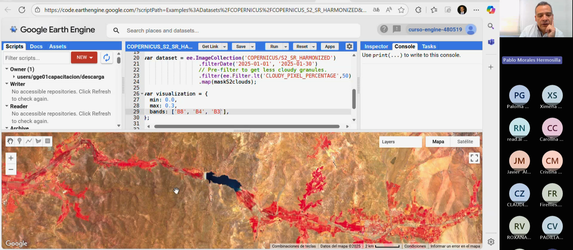 IDE Chile fortalece las capacidades del Estado con capacitación en Teledetección con QGIS y Google Earth Engine