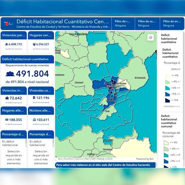 El Centro de Estudios del MINVU dispone visores territoriales déficit habitacional
