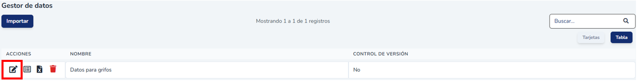 Ícono para visualizar los atributos y registros