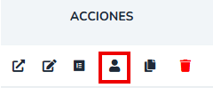 Acción Configurar usuarios en la columna de acciones