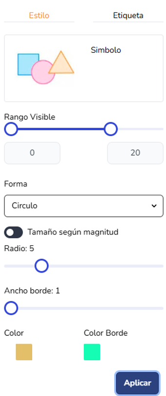 Configuración de complementos y botones de control del mapa